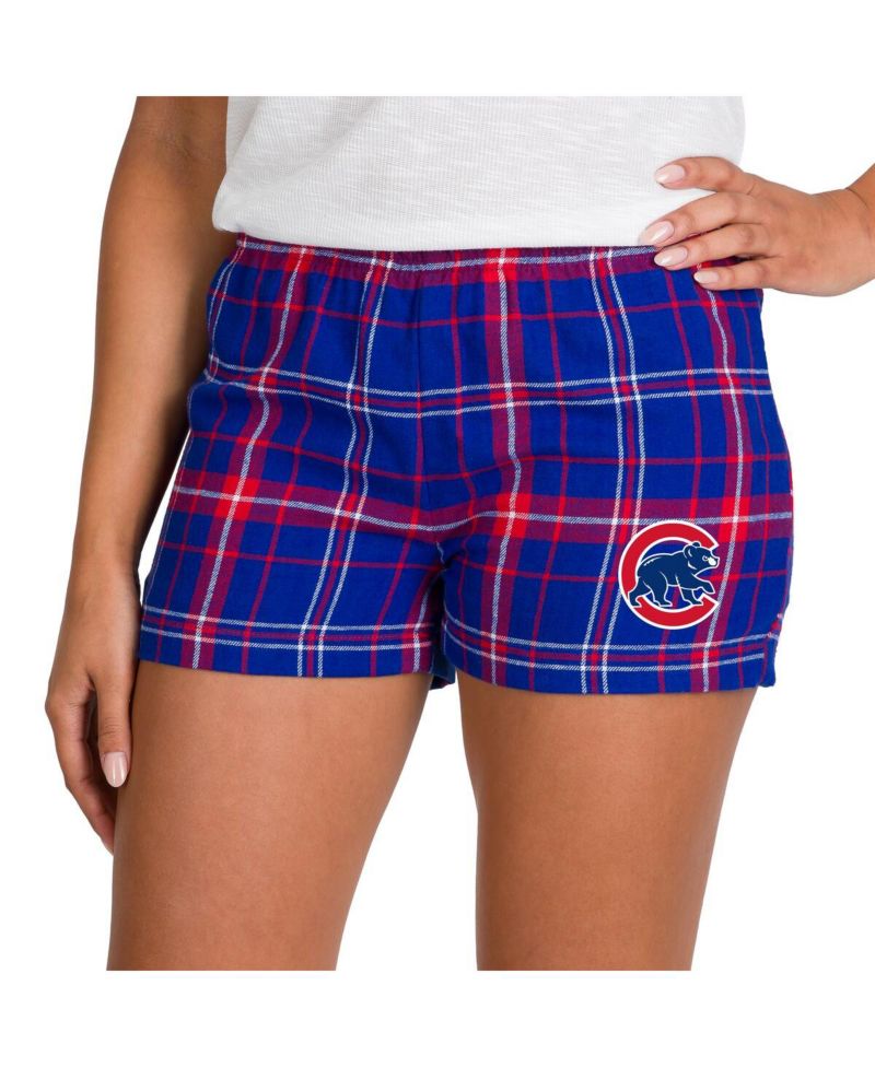 Women's Royal/Red Chicago Cubs Ultimate Flannel Shorts
