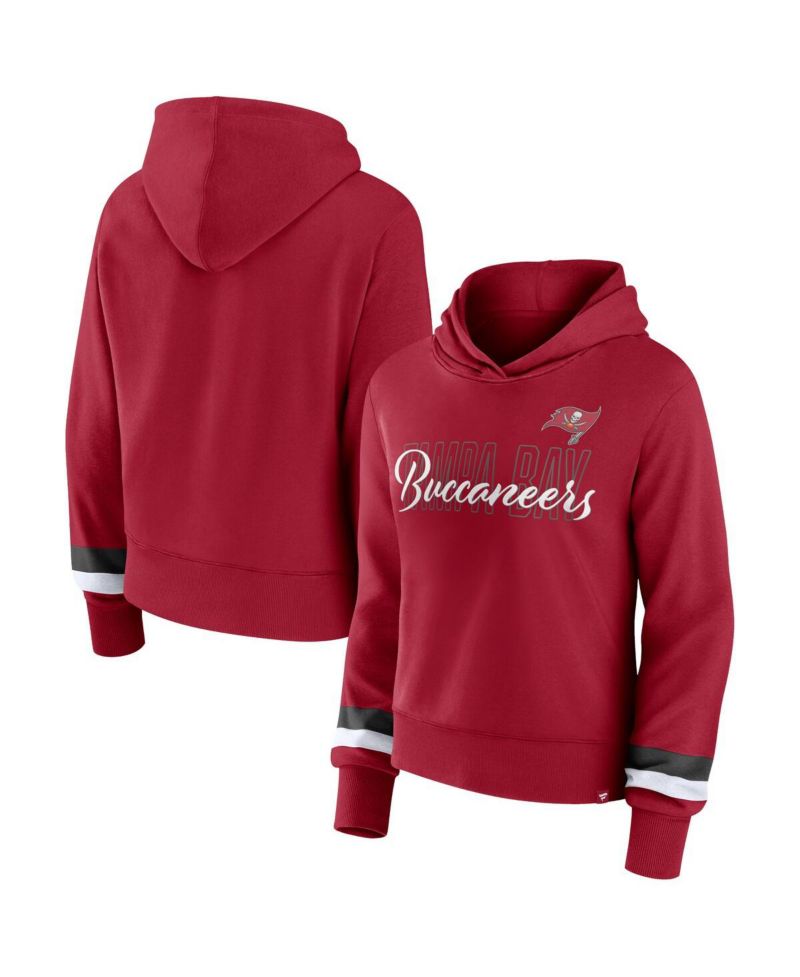 Women's Red Tampa Bay Buccaneers Over Under Pullover Hoodie