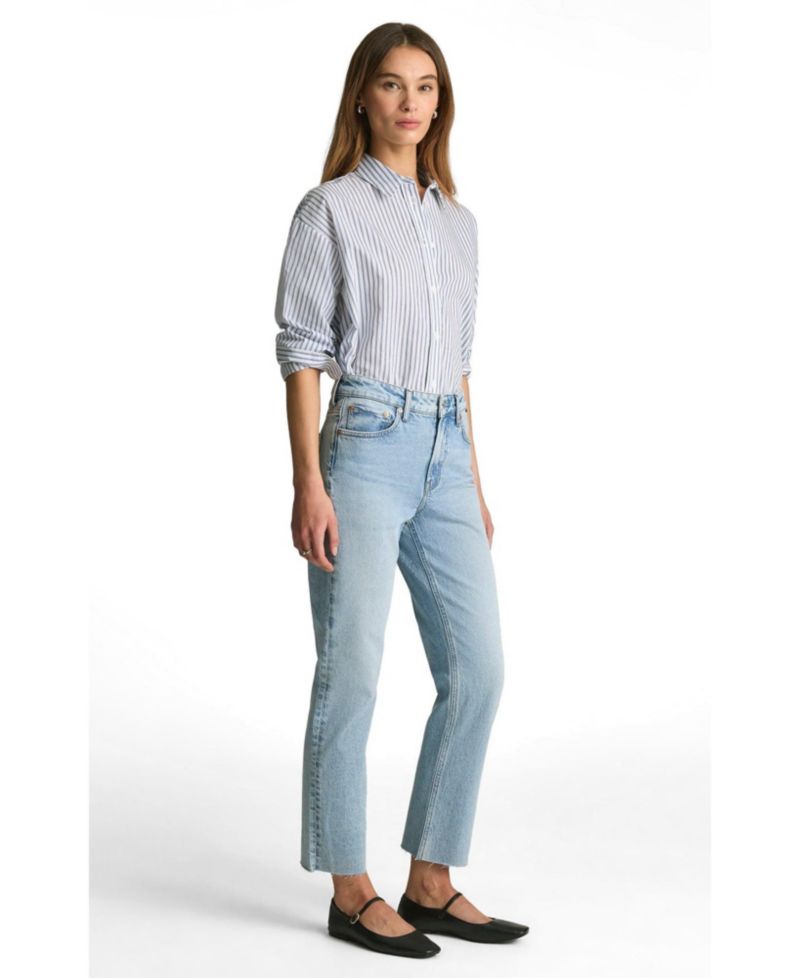 Women's New York High Rise Straight Leg In Lt Brushed Classic Blue