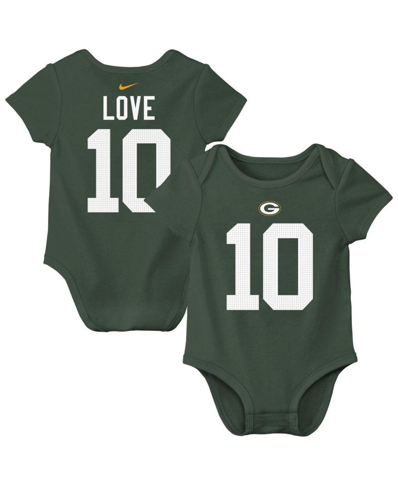 Baby Boys and Girls Jordan Love Green Bay Packers Player Name & Number Bodysuit