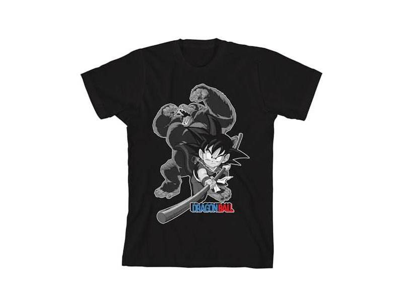 Dragon Ball Goku Giant Ape Transformation Crew Neck Short Sleeve Boy's Black T-shirt-XS
