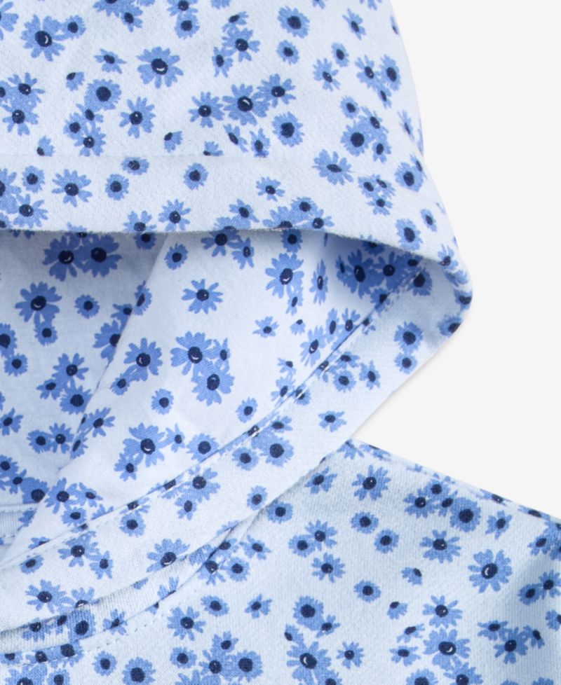 Girls' XS-XL Floral-Print Pullover Hoodie