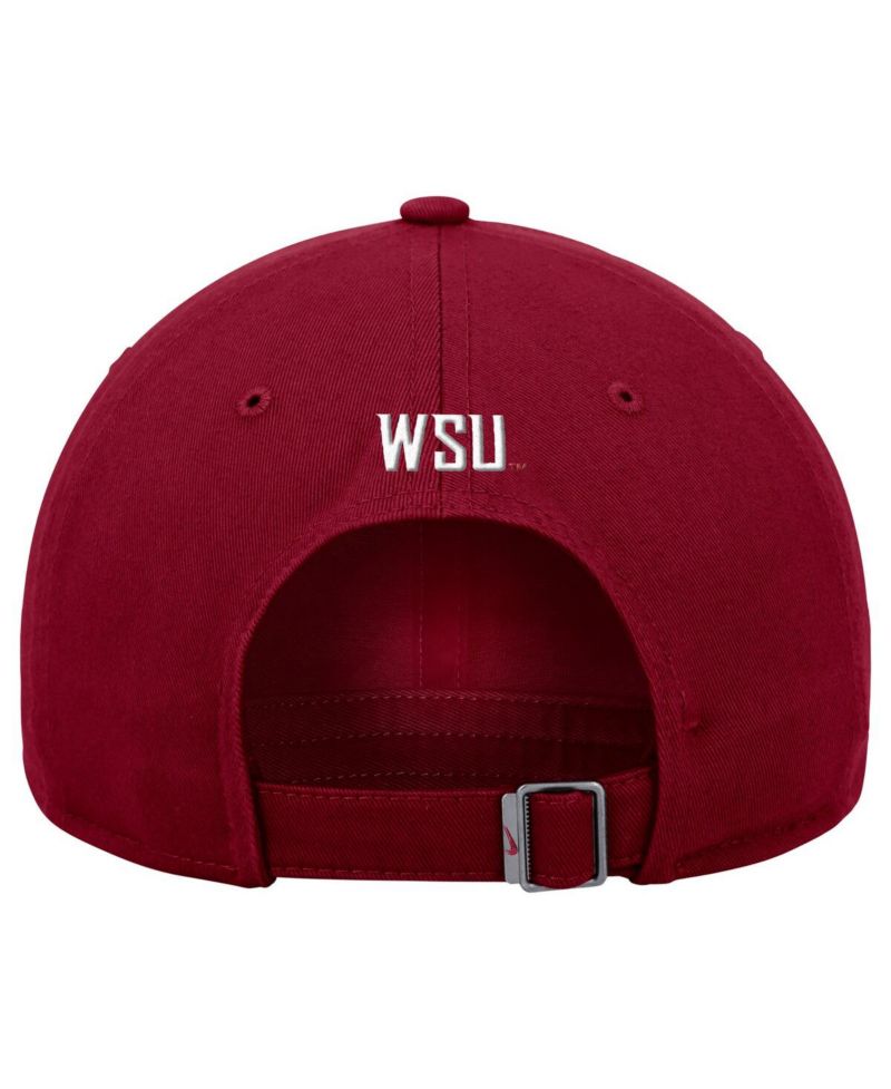 Men's Crimson Washington State Cougars Club Adjustable Hat