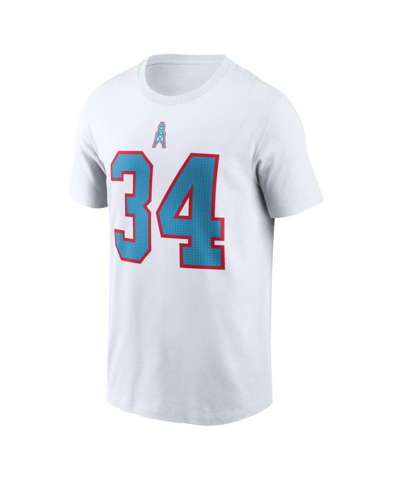 Men's Earl Campbell White Houston Oilers Retired Player Name & Number T-Shirt