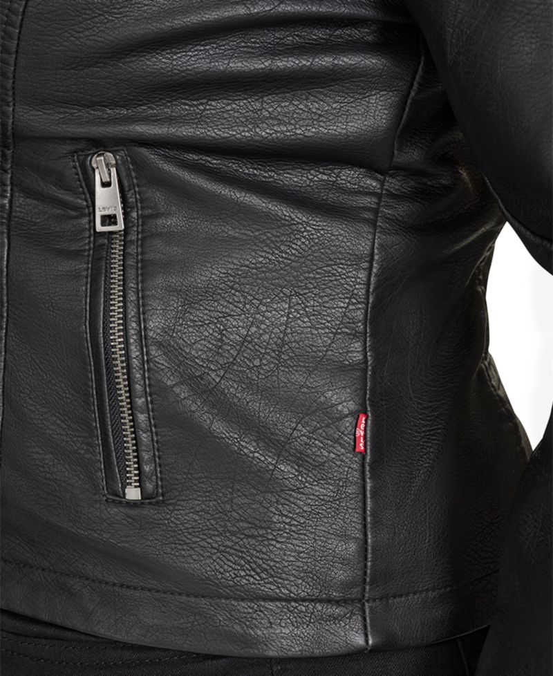Plus Size Trendy Faux Leather Moto Jacket