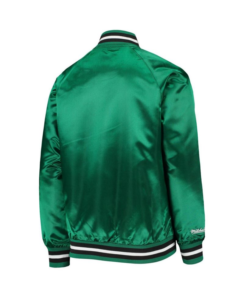 Big Boys Kelly Green Boston Celtics Hardwood Classics Satin Raglan Full-Snap Jacket