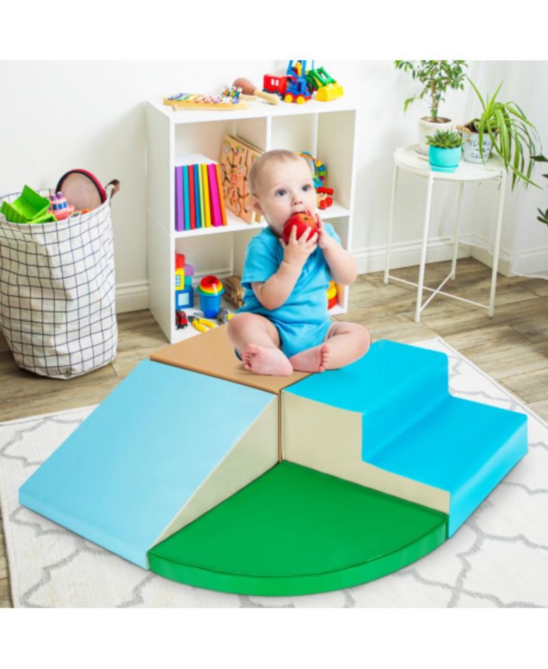 Big Boys 4 Pieces Indoor Playtime Corner Climber Play Set-Blue