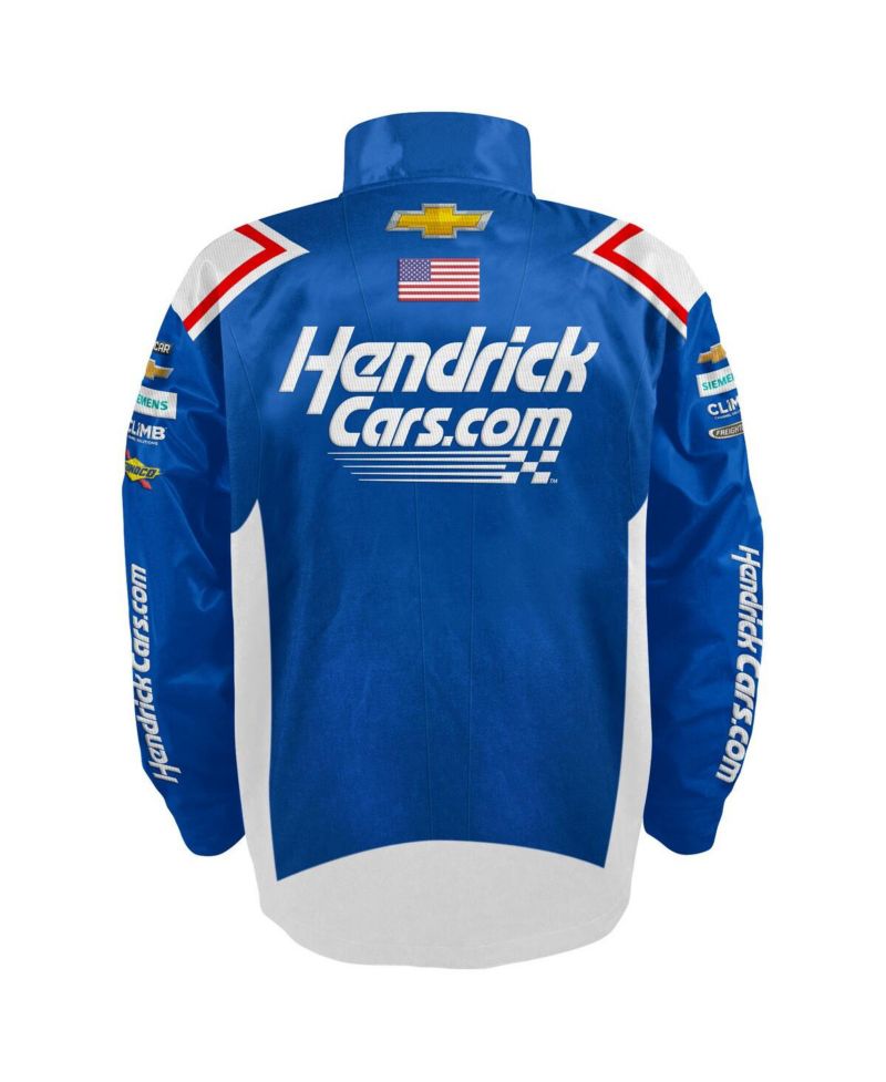 Men's Blue Kyle Larson Hendrickcars.com Full-Snap Nylon Uniform Jacket