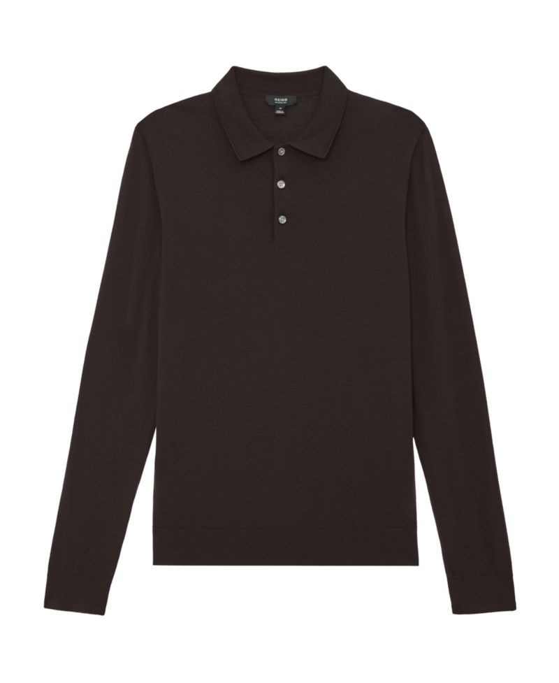 Men's Trafford Merino Wool Long-Sleeve Polo Shirt