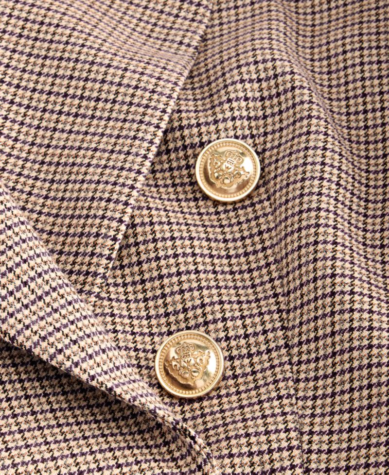 Women's Double-Breasted Houndstooth Blazer