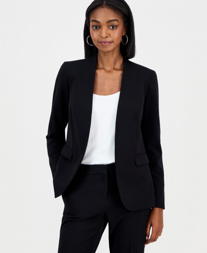 Women's Bi-Stretch Collarless Open-Front Blazer
