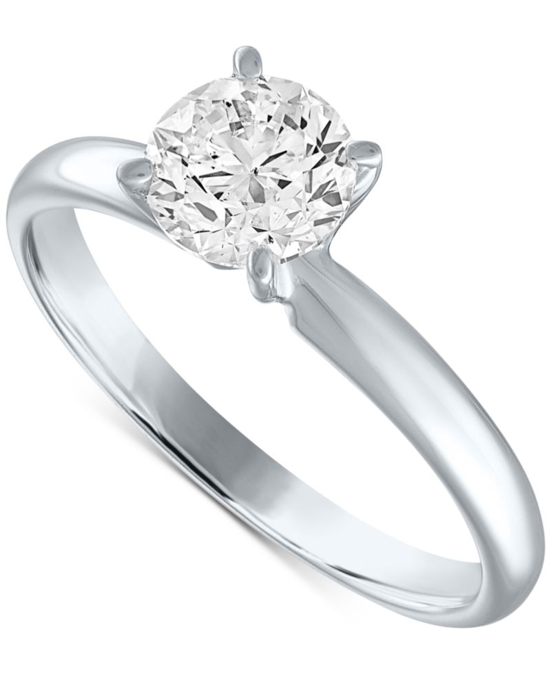 GIA Certified Diamond Engagement Ring (1 ct. t.w.) in 14k White Gold or 14k Gold & 14k White Gold