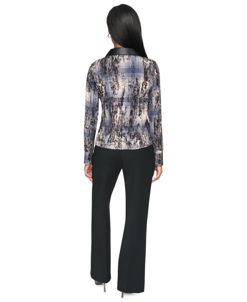 Women's Collared Button-Up Long-Sleeve Sweater