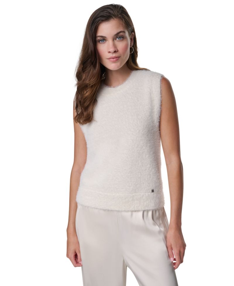 Women's Brushed Crewneck Sleeveless Sweater Vest