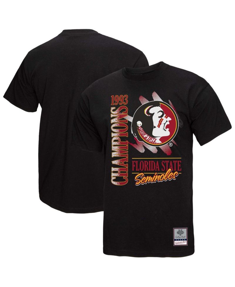 Men's Black Florida State Seminoles Retro Brush Mineral Wash T-Shirt