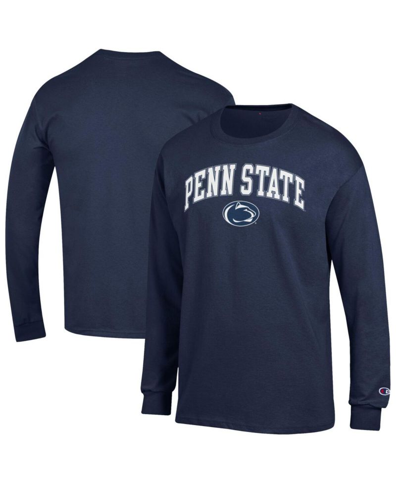 Men's Navy Penn State Nittany Lions Arch Over Logo Long Sleeve T-Shirt