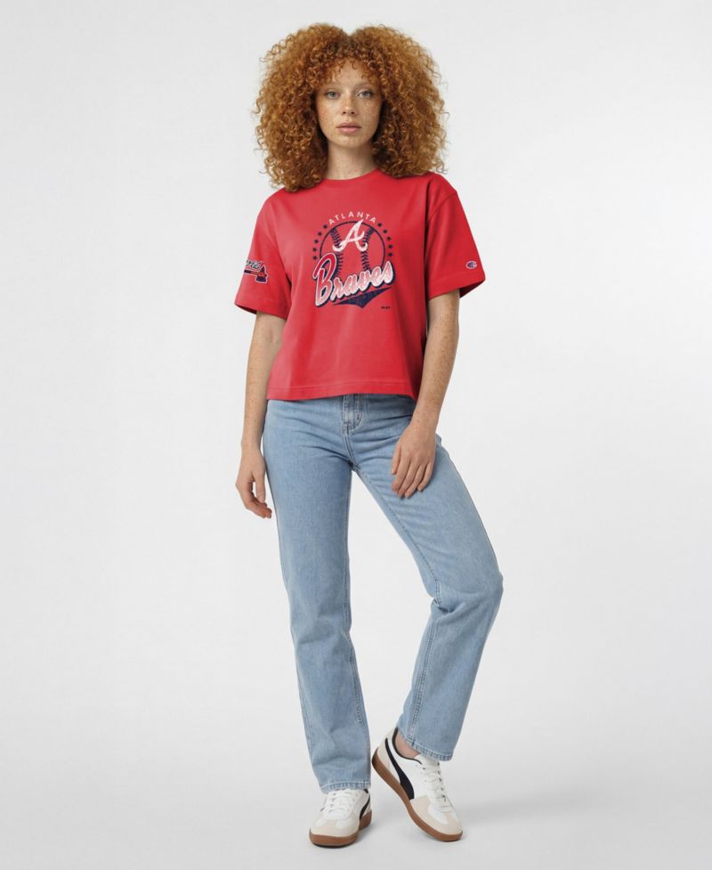 Women's Atlanta Braves All-Star Oversized Distressed-Graphics T-Shirt