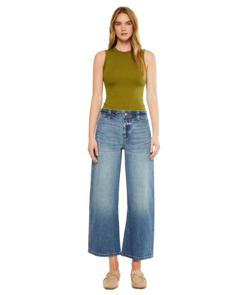 Women's Bells Mid Rise Loose Barrel Jeans