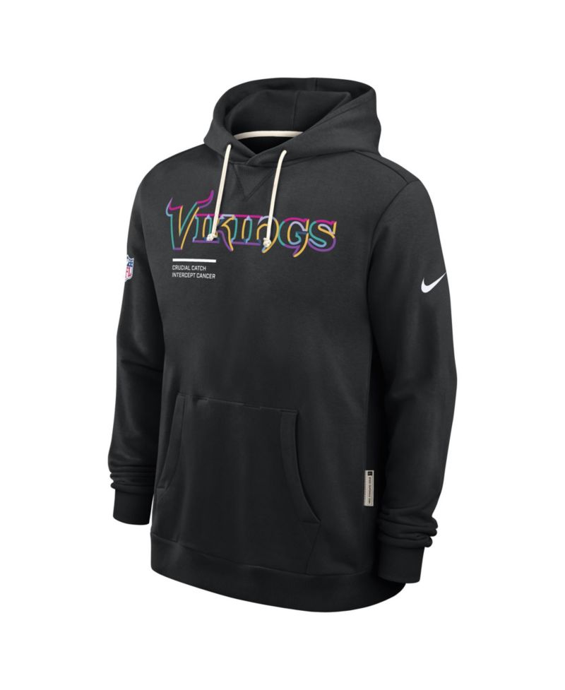 Men's Black Minnesota Vikings 2025 NFL Crucial Catch Sideline Standard Issue Dri-FIT Hoodie
