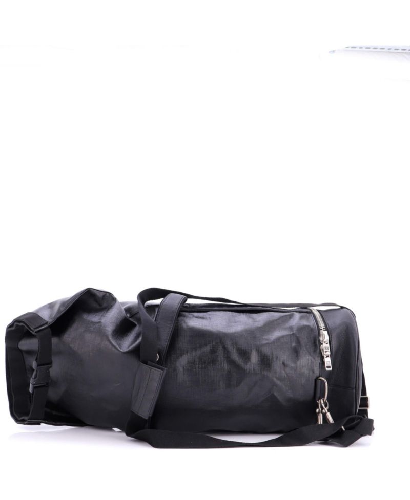 Large Jaw Bag Coated Canvas with Leather