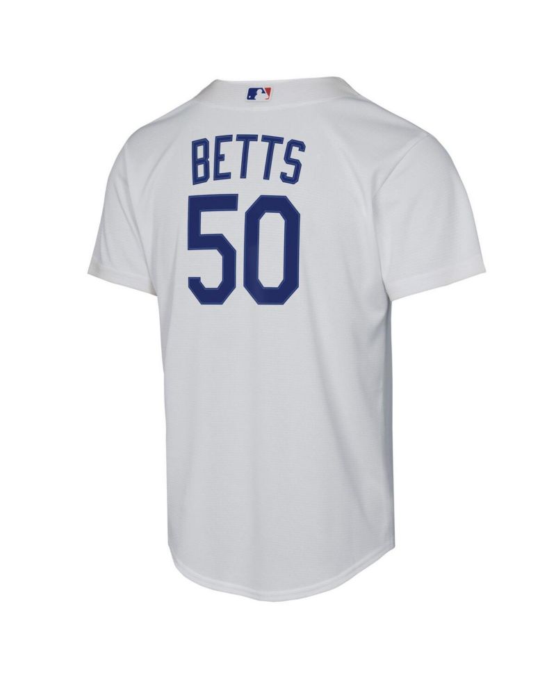 Big Boys and Girls Mookie Betts White Los Angeles Dodgers Home Replica Player Jersey