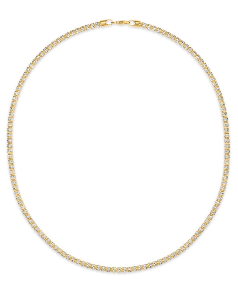 Men's Diamond-Cut Ice Chain Necklace and Bracelet in 14k Gold Over Sterling Silver Collection