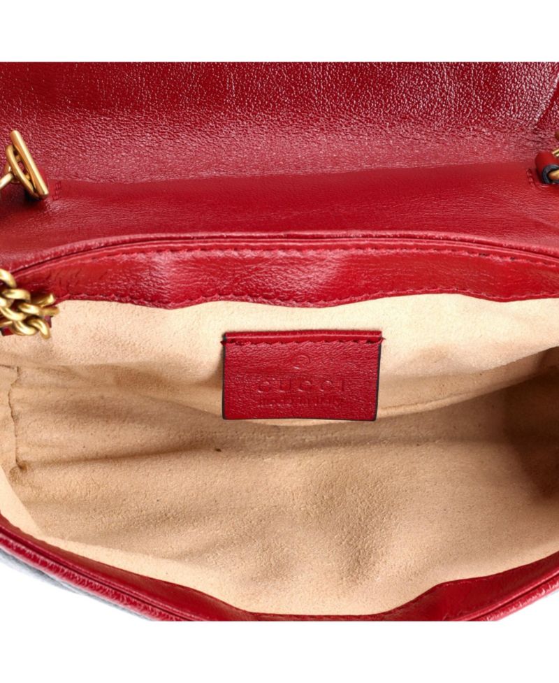 Super Mini GG Marmont Flap Bag Diagonal Quilted Leather