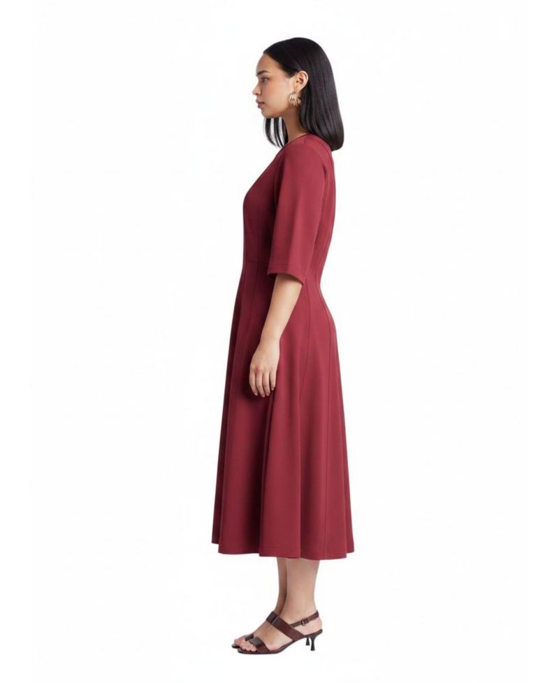 Women's Seam Detail Ponte Workwear Midi Dress