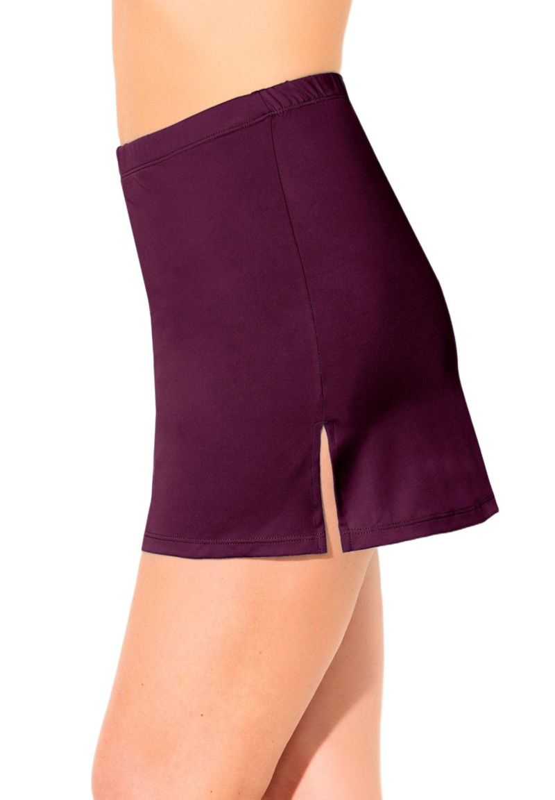 Women's Side Slit Swim Skirt With Built-In Brief