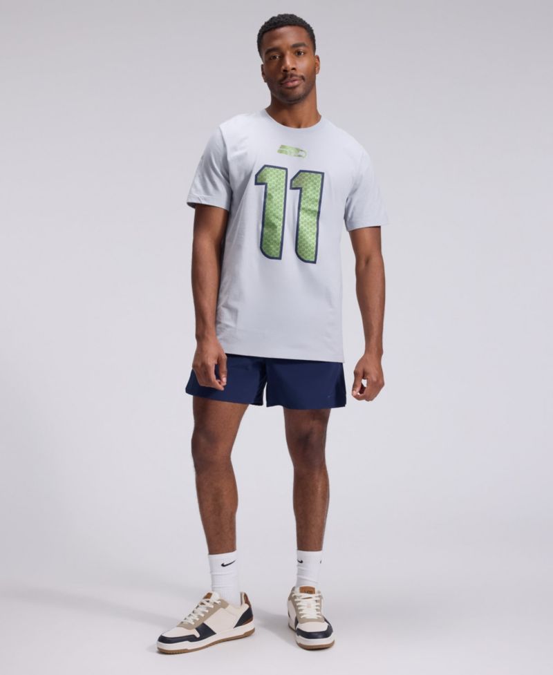 Men's Jaxon Smith-Njigba Wolf Gray Seattle Seahawks Rivalries Collection Player Name Number T-Shirt