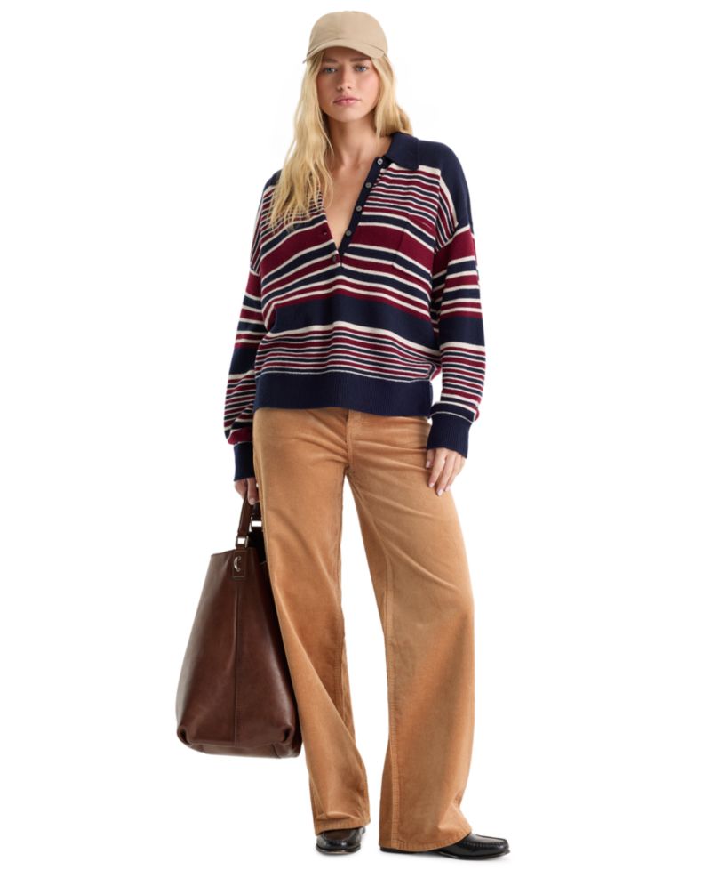 Women's Vintage Corduroy High-Rise Relaxed Wide-Leg Jeans