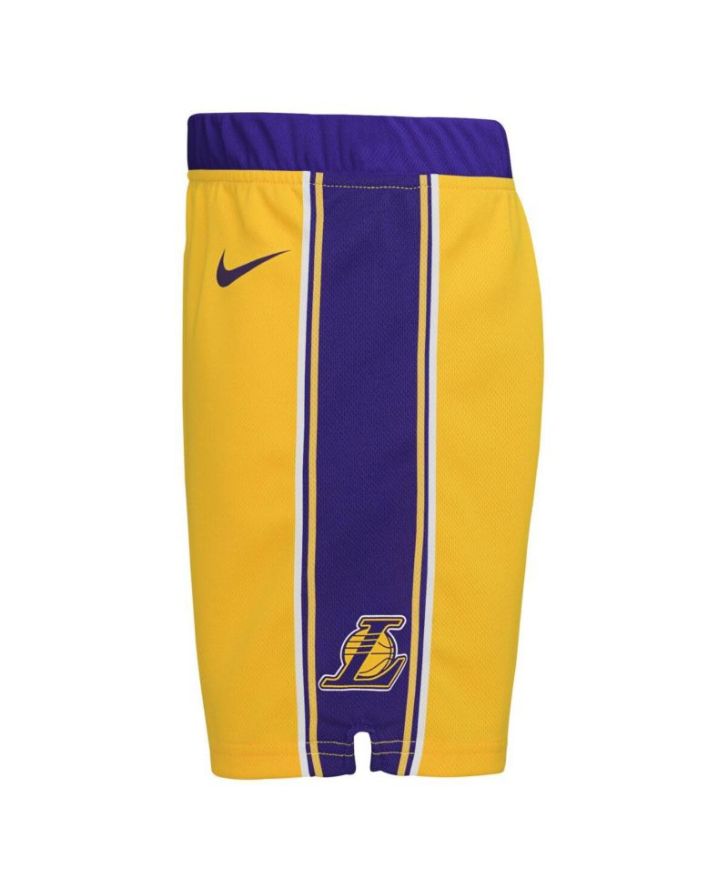 Little Boys and Girls Gold Los Angeles Lakers Icon Replica Shorts