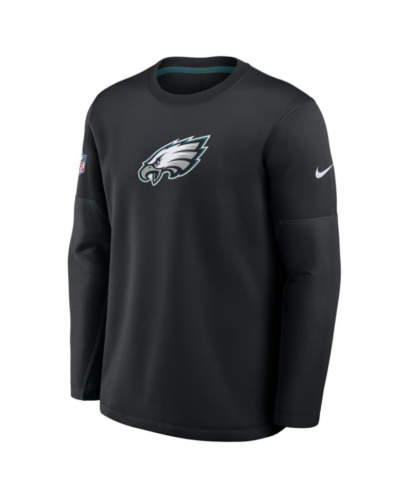 Men's Black Philadelphia Eagles Sideline Coaches Team Present Midweight Therma-FIT Sweatshirt