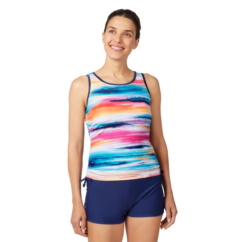 Women's Full Side Shirring Tankini Top