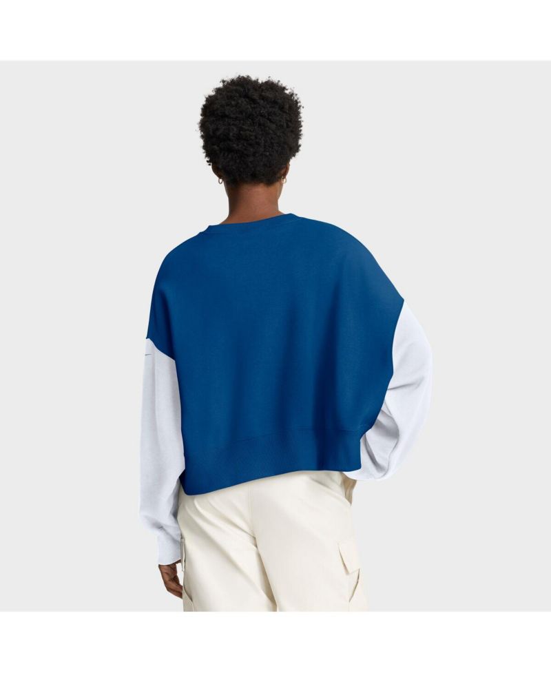 Women's Royal Indianapolis Colts Oversized Color-Block Pullover Sweatshirt