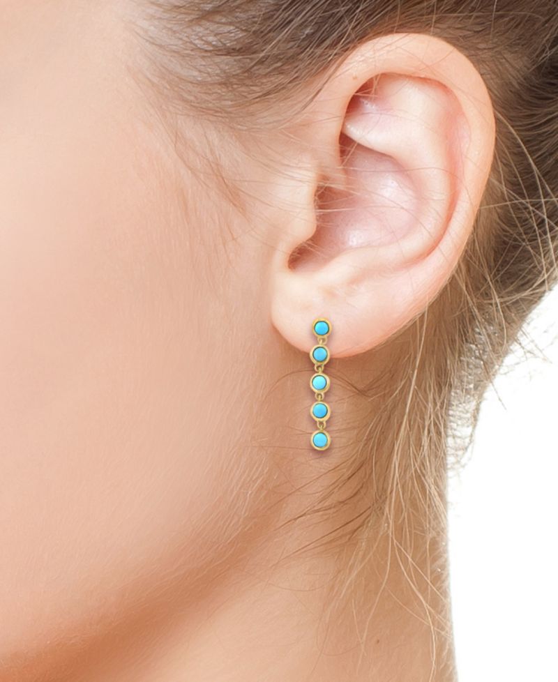 Turquoise Earrings in 14k Gold Over Sterling Silver