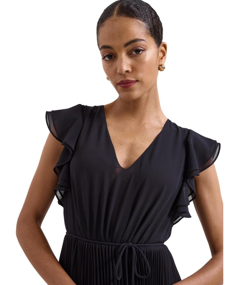 Women's Uma Pleated Floral V-Neck Maxi Dress
