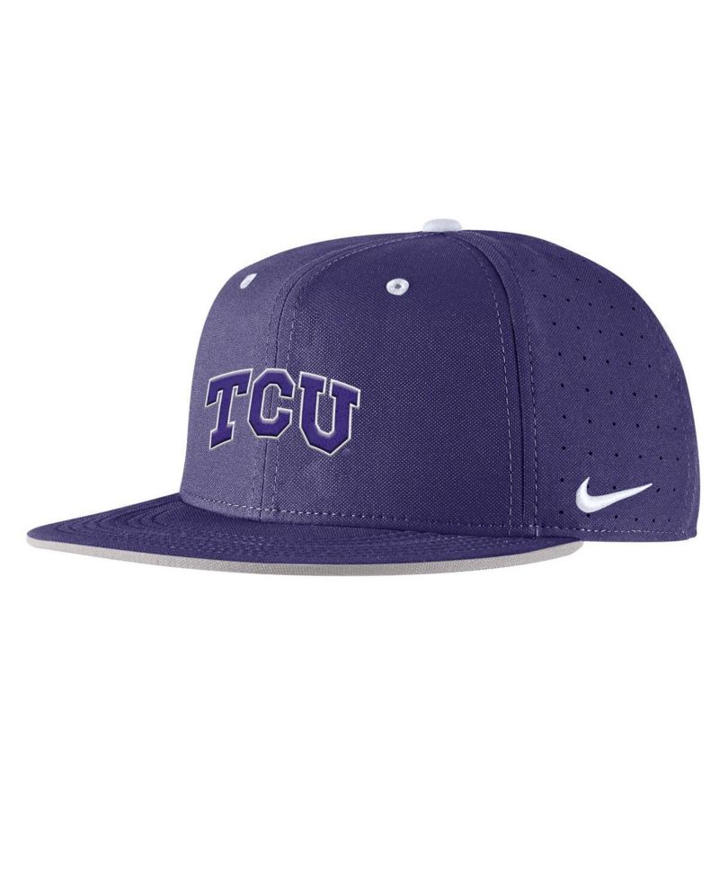 Men's Purple TCU Horned Frogs On-Field True Performance Baseball Fitted Hat