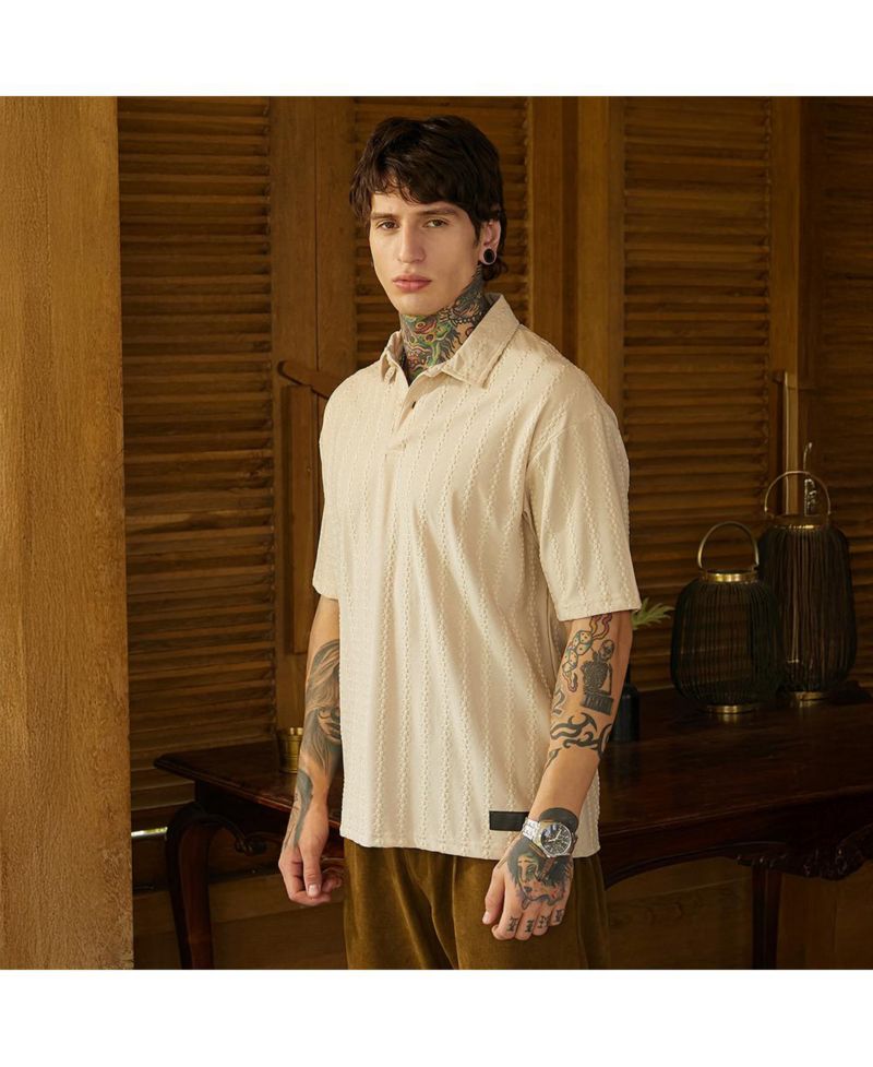 Men's Tactile Oversized Polo T-Shirt