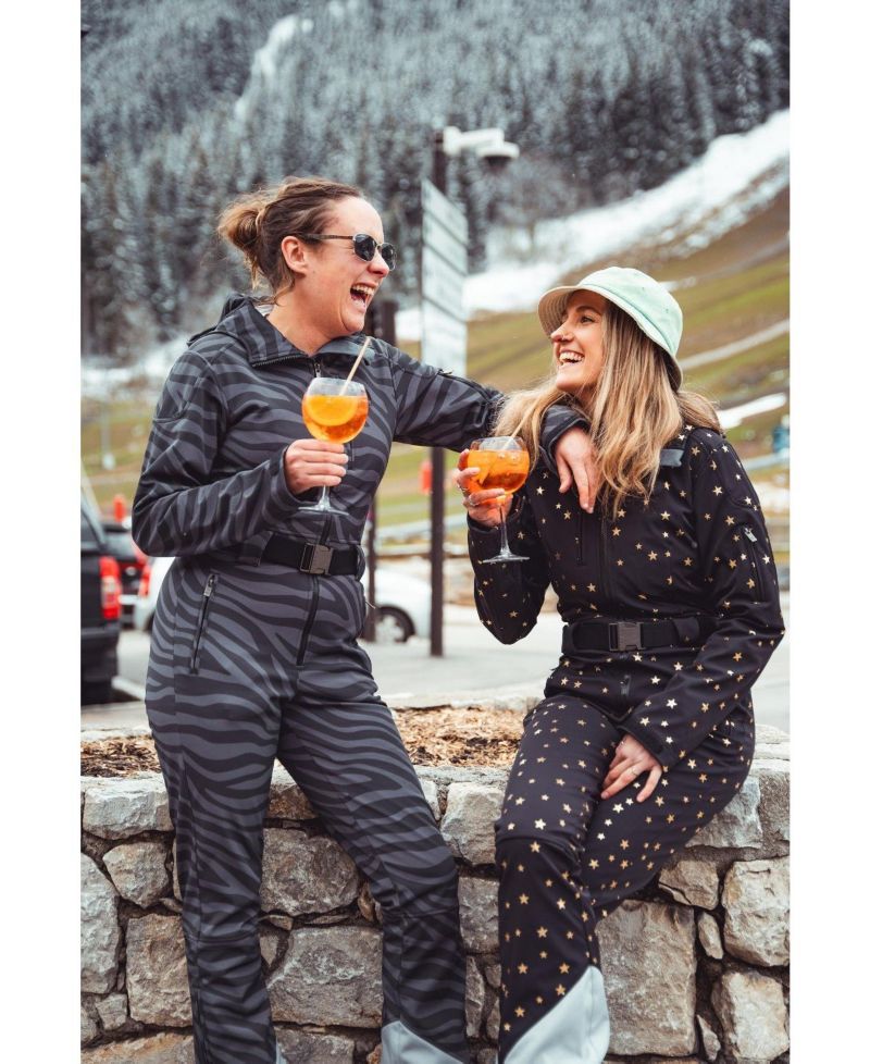 Women's Chic Ski Suit - Black Tiger