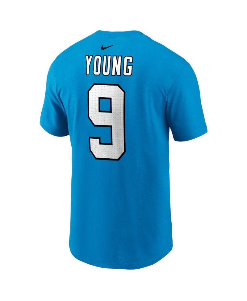 Men's Bryce Young Blue Carolina Panthers 2023 NFL Draft First Round Pick Player Name & Number T-Shirt