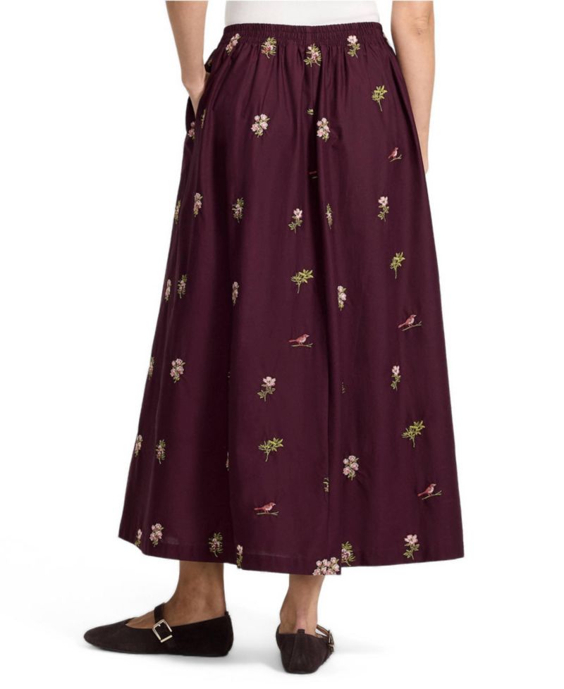 Women's Poplin Pull On Maxi Skirt