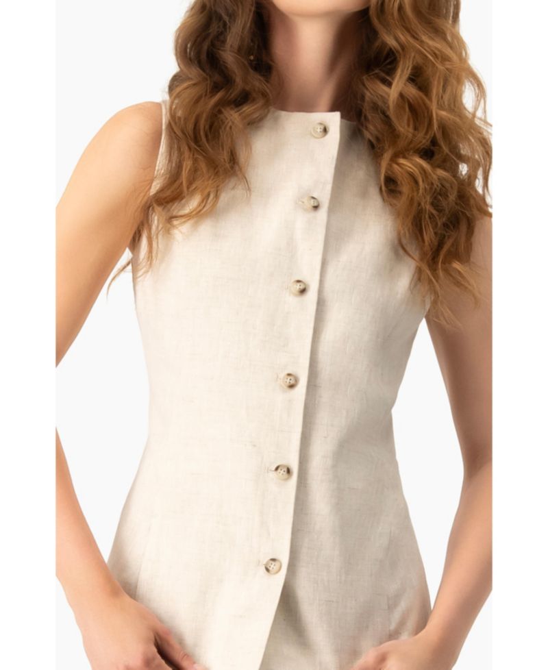 Women's Linen Tailored Vest