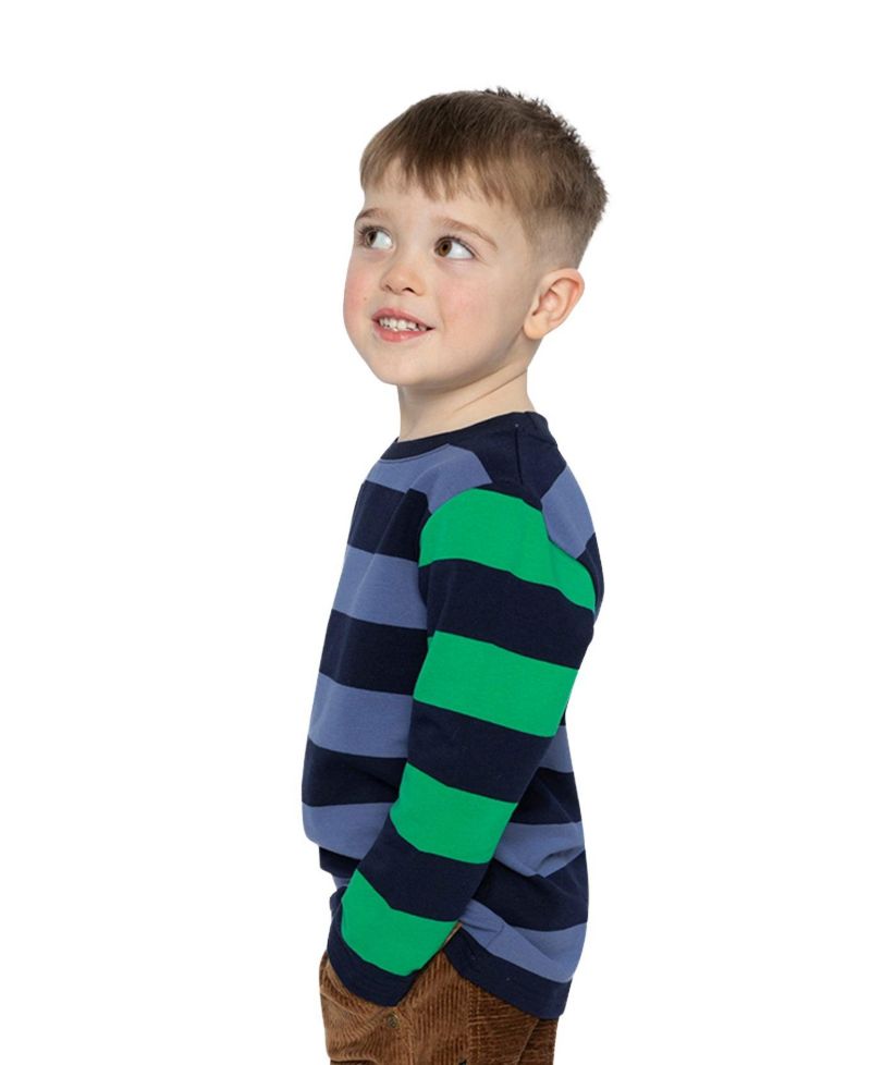 Little and Big Boy Large Striped Long Sleeve T-Shirt