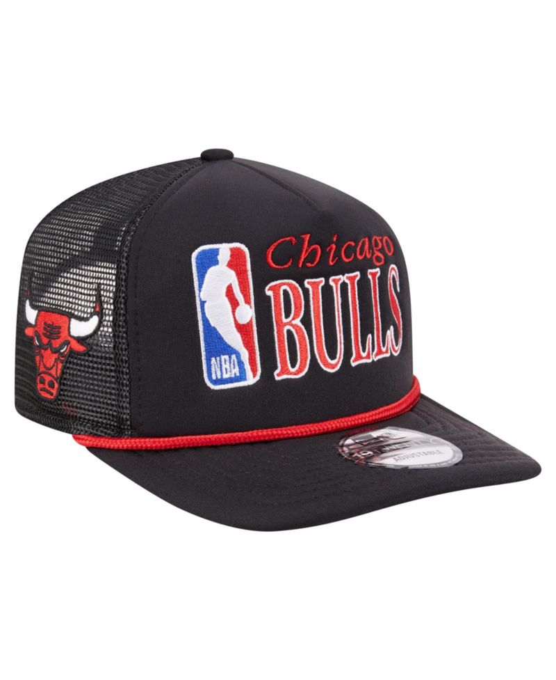 Men's Black Chicago Bulls Team Logo Foam Front 19TWENTY A-Frame Trucker Adjustable Hat