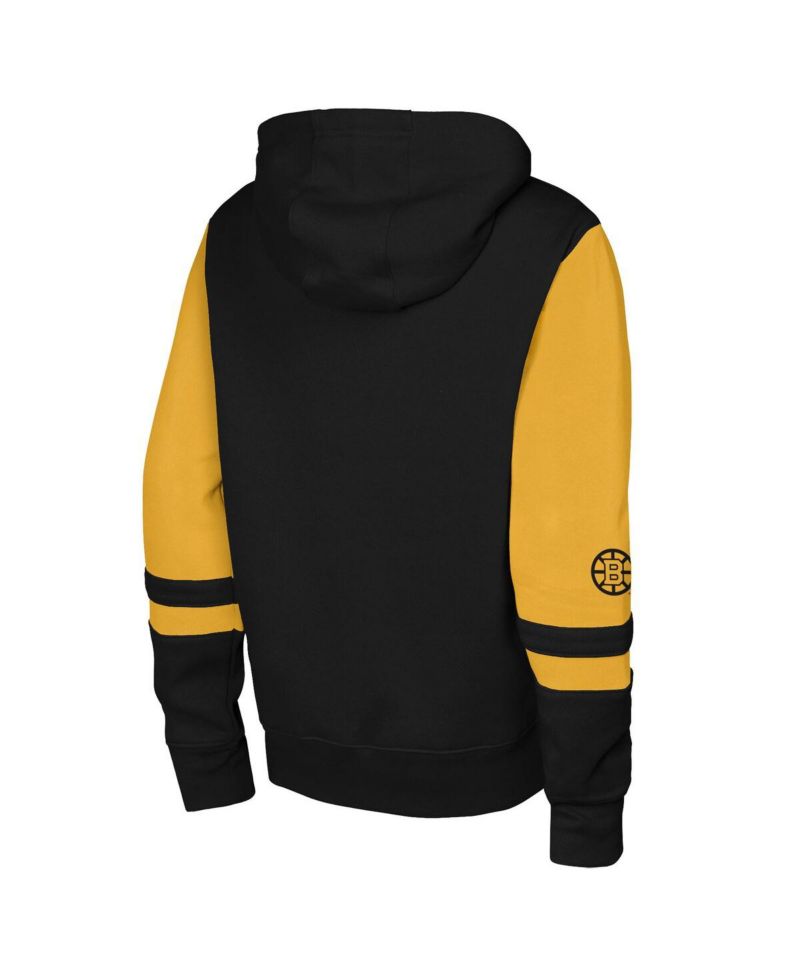 Big Boys and Girls Black Boston Bruins Face Off Full-Zip Hoodie