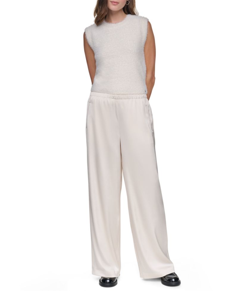 Women's Satin High-Waist Wide-Leg Pants