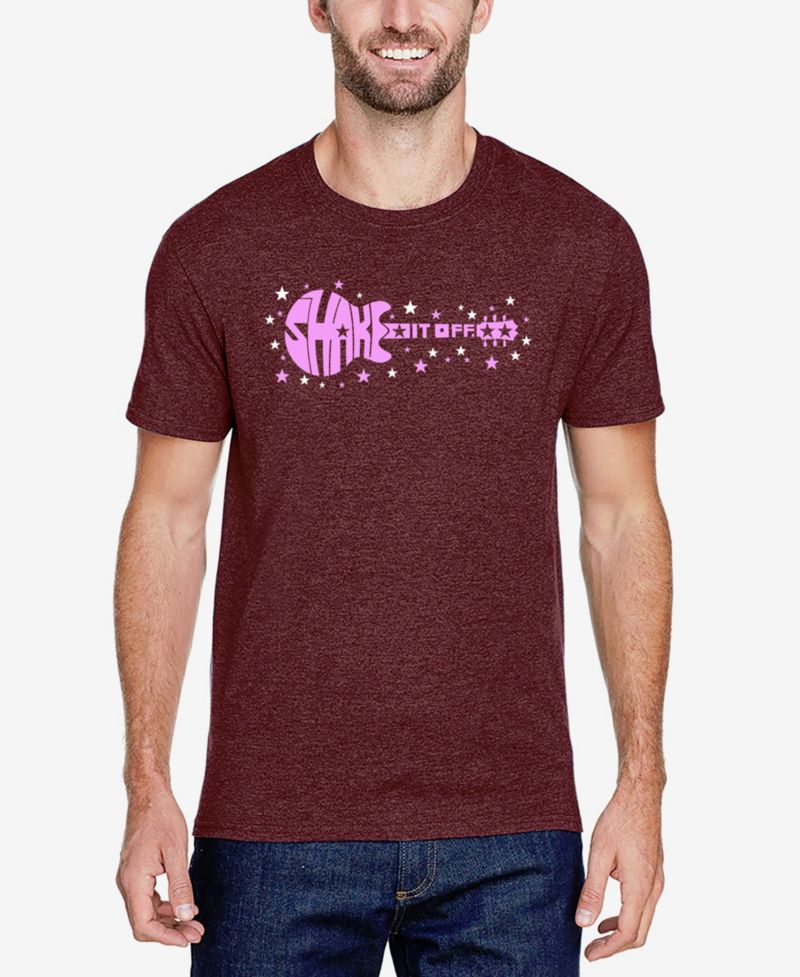 Men's Cotton/Poly Blend Word Art T-Shirt - Shake It Off Guitar