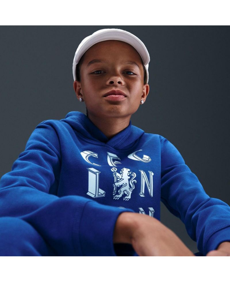 Big Boys and Girls Blue Chelsea Club Hoodie