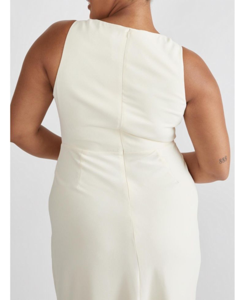 Women's Cowl Front Crepe Bridesmaid Dress